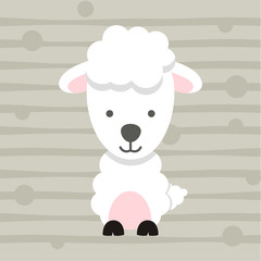 cute little sheep soft color kids t shirt design