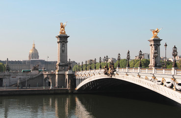 Fototapeta premium Pont Alexandre and Invalides, Paris