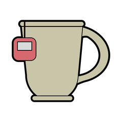 mug with tea bag icon image vector illustration design 