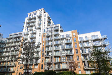 Modern flats at caspian wharf in London