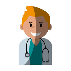Fototapeta premium happy smiling male medical doctor icon image vector illustration design 