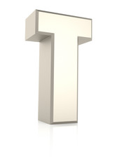 Letter T Isolated on White Background