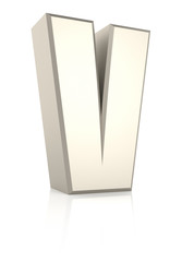 Letter V Isolated on White Background