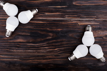 Lamps are on the table