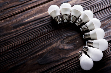 Lamps are on the table