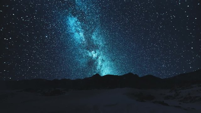 Perseid Meteor Shower and Milky Way over Arid Desert