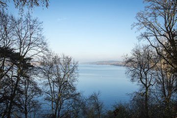 Idyllic view of Havel in Grunewald, Havelhöhenweg, Berlin