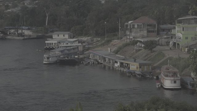 Beautiful panoramic view of harbor in the middle of the jungle