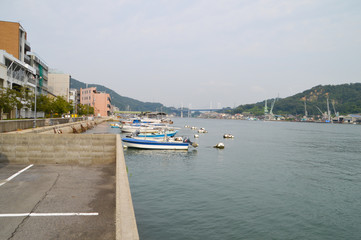 Fototapeta na wymiar View On A Harbor At Onimichi Japan