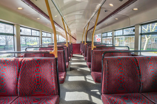 Empty seats in double decker bus