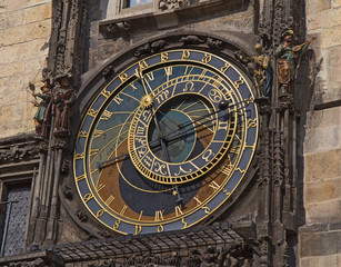 Prague medieval astronomical clock at the Old Town City Hall