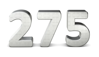 275 zahl silber 3d number silver struktur