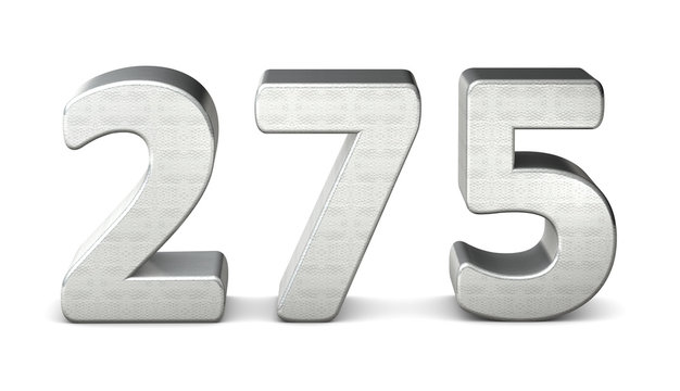 275 zahl silber 3d number silver struktur