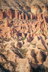 Colorful Rose valley canyon in Cappadocia landscape