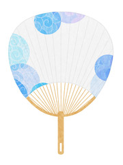 Fototapeta premium うちわ 夏 暑中見舞い アイコン