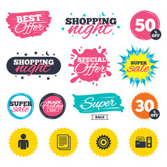 Accounting workflow icons. Human documents.