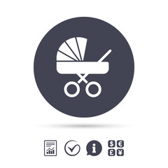 Baby pram stroller sign icon. Baby buggy symbol.