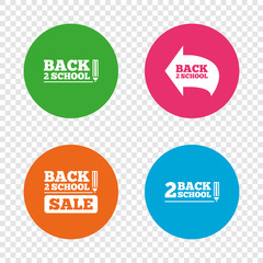 Back to school icons. Studies after the holidays.