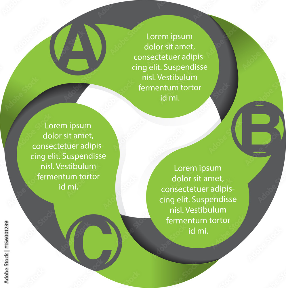 Aufkleber vector abstract circle diagram with abc