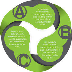 Vector abstract circle diagram with ABC