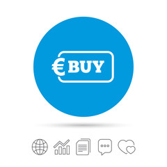 Buy sign icon. Online buying Euro button.