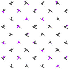 Modern design pattern with origami birds. Vector