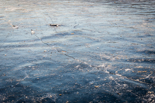 Frozen lake Schlachtensee, Berlin, Germany