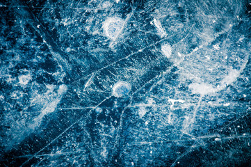 Abstract ice texture with air bubbles