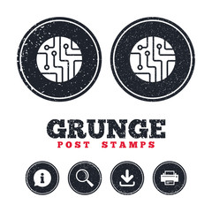 Circuit board sign icon. Technology symbol.