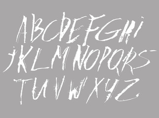 Alphabet. Expressive calligraphy.