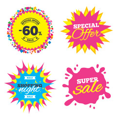 60 percent discount sign icon. Sale symbol.
