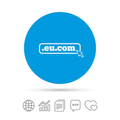 Domain EU.COM sign icon. Internet subdomain.