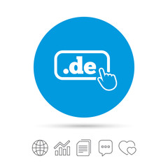 Domain DE sign icon. Top-level internet domain.