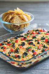 Seven-Layer Refried Bean Dip and Chips