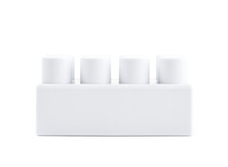 Single toy construction block isolated