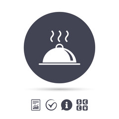 Food platter serving sign icon. Table setting.