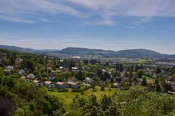 Panorama auf das Dorf Dornach mit Goetheanum