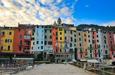 Fototapeta na wymiar The small town in Porto Venere located on the Ligurian coast of Italy, the province of La Spezia