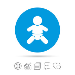 Baby infant sign icon. Toddler boy symbol.