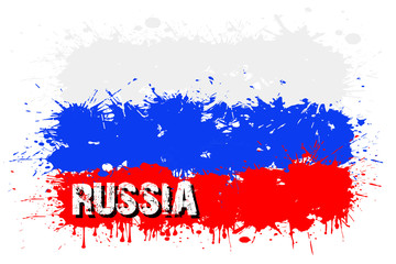 Flag of Russia from blots of paint