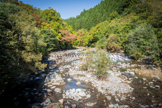 Idyllic nature of Oirase Gorge, Aomori, Japan