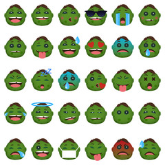 Obraz premium zombie face emoticon collection