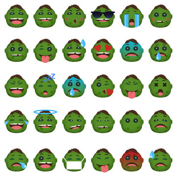 zombie face emoticon collection