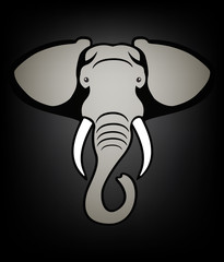 Fototapeta premium Elephant head black