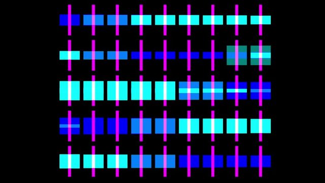 4k vj color square neon light array matrix scan background&cube grid big data database geometry modern shape backdrop.