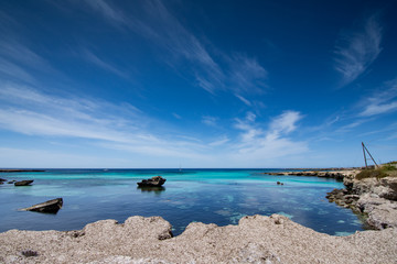 La baia di Calamoni a Favignana, Sicilia	
