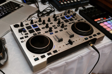 Fototapeta premium Dj equipment. Mixer.