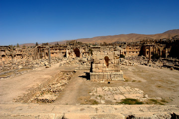 Overview of Great Court, Baalbek Lebanon
