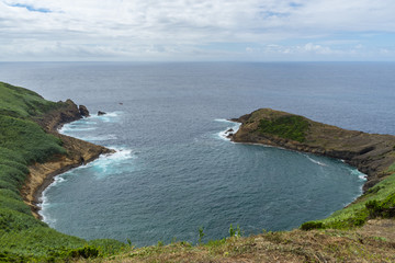 Fototapeta na wymiar A small bay on the coastline of Faial Island, Azores, Portugal,