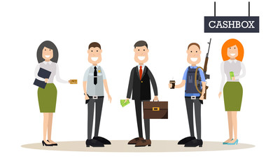 Bank people concept vector illustration in flat style